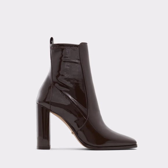 ALDO Aurla Sock Boot Heels | Dark Brown - Picture 2 of 8